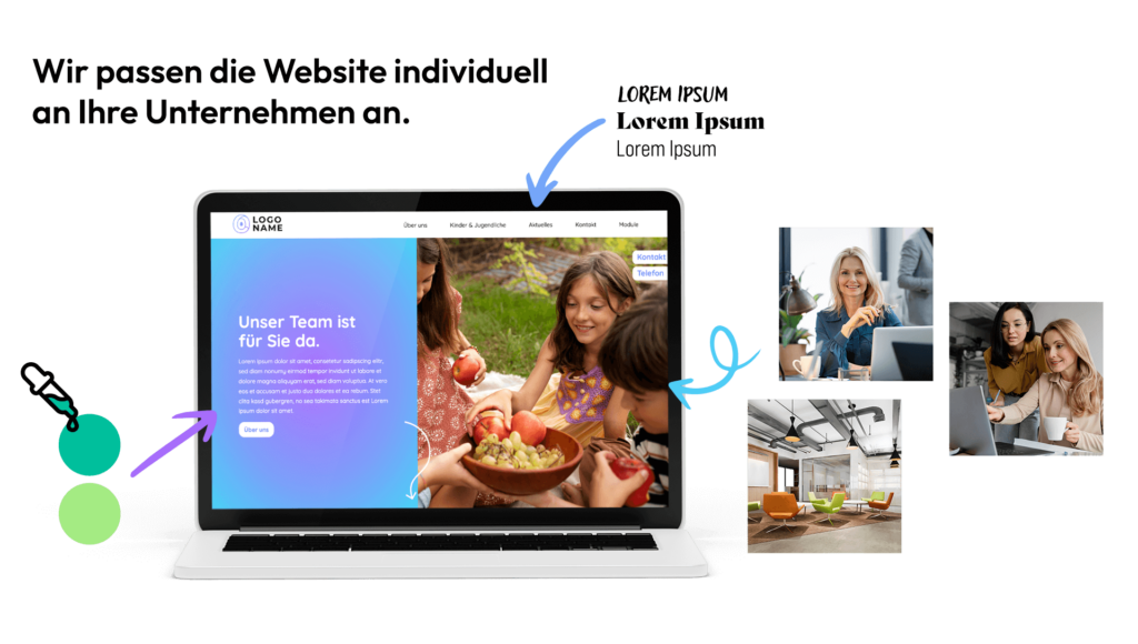 Wir passen die Website individuell an Ihre Unternehmen an.